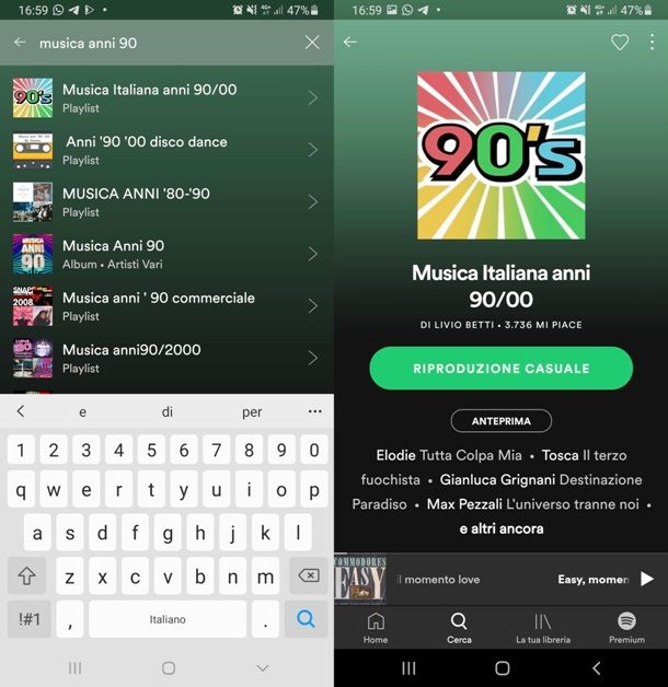 Come cercare playlist su Spotify