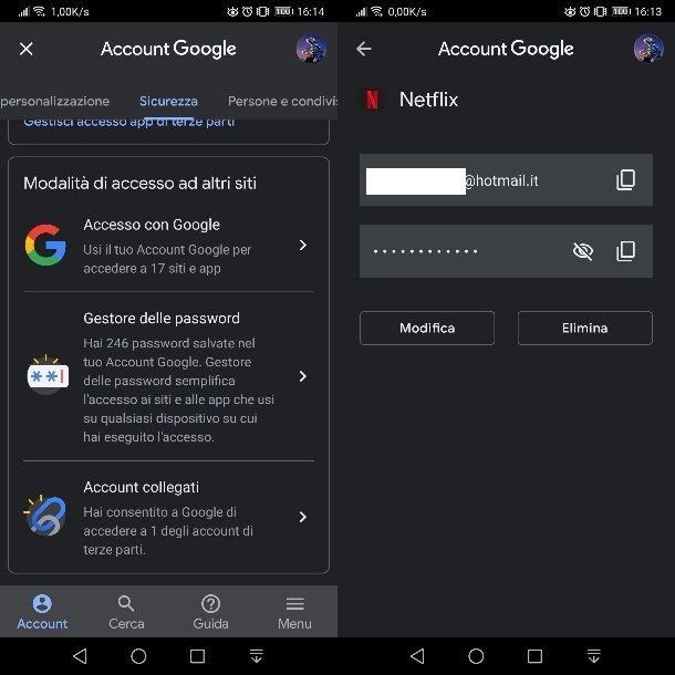 Vedere la password di Netflix su Android