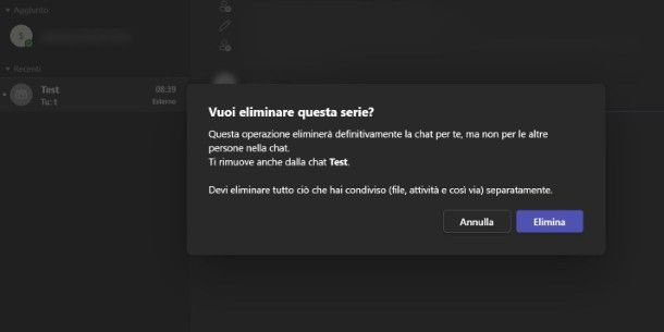 Come abbandonare chat Teams