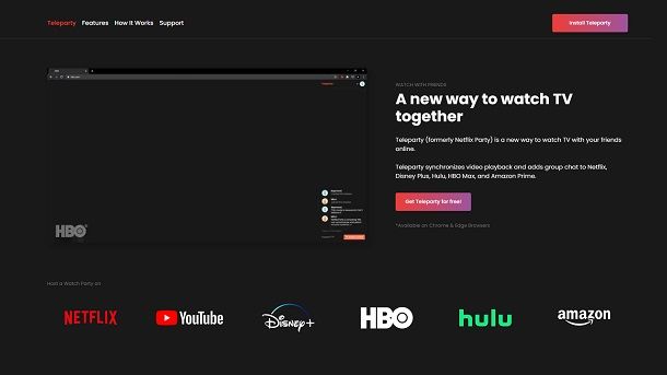 Come usare Teleparty per altri servizi di streaming