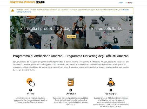 Programma di Affiliazione Amazon