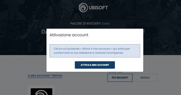 Attiva account Ubisoft