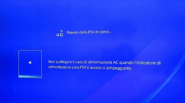 Riavvio PS4