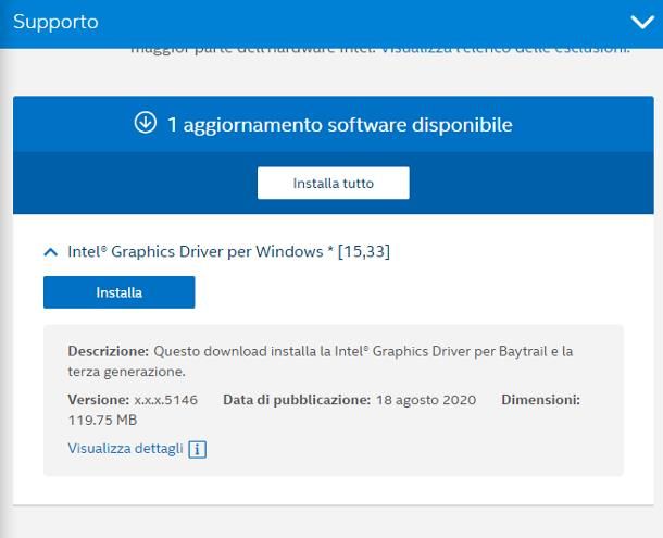 Come installare i driver della scheda video Intel