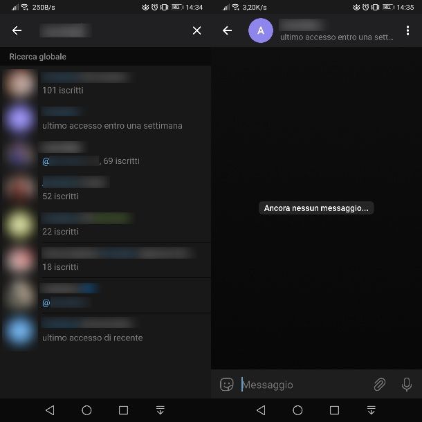 Come cercare username su Telegram