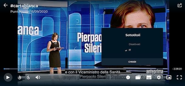 Come mettere sottotitoli RaiPlay da computer