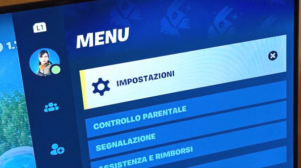 Impostazioni Fortnite PlayStation