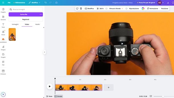 Come editare un video su Canva
