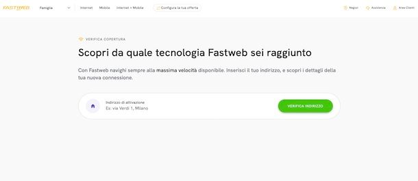 Verifica copertura Fastweb