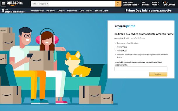 Amazon riscatto codici