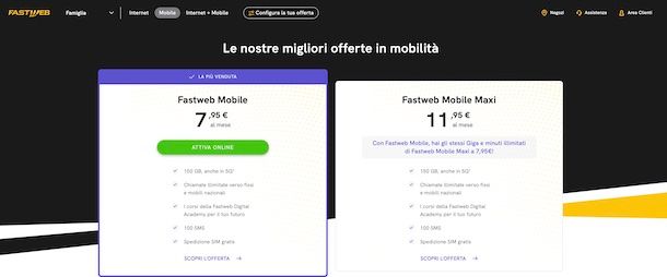 Fastweb mobile offerte