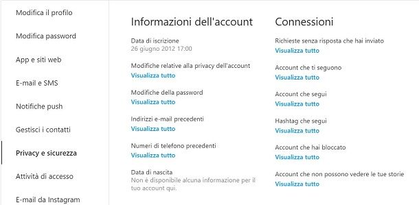 Iscrizione a Instagram