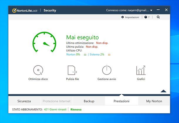 Ottimizzazione prestazioni Norton 360