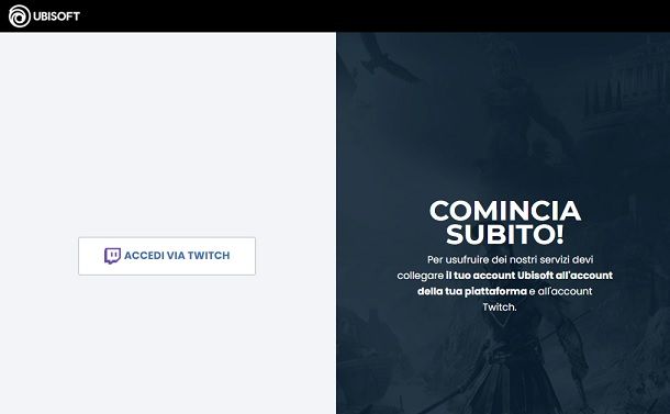 Accedi via Twitch Ubisoft