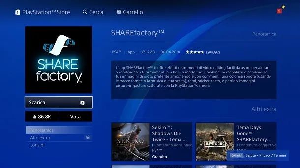 Come scaricare SHAREfactory su PS4