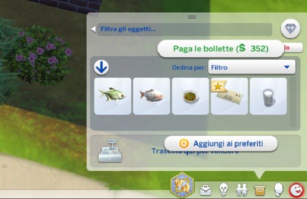 Pagare bollette inventario The Sims 4