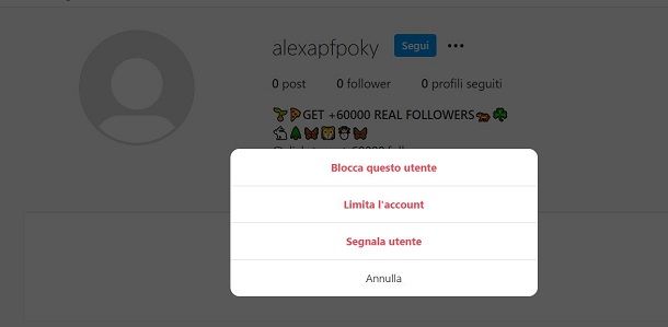 blocco bot IG Web