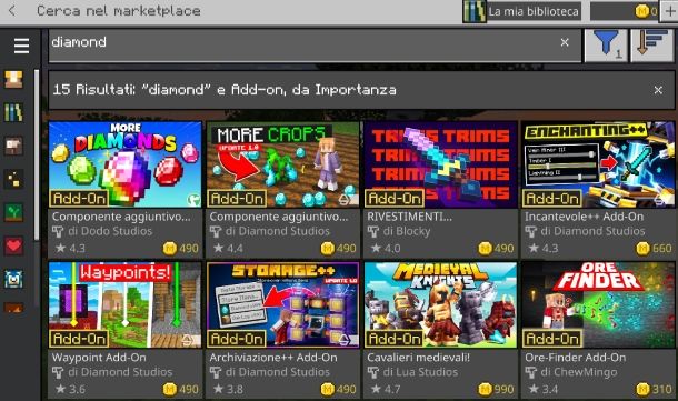 Mod per avere diamanti infiniti su Minecraft