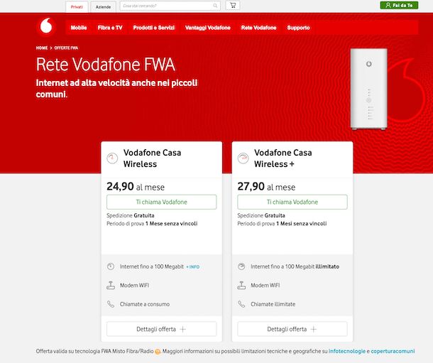 Offerte FWA Vodafone