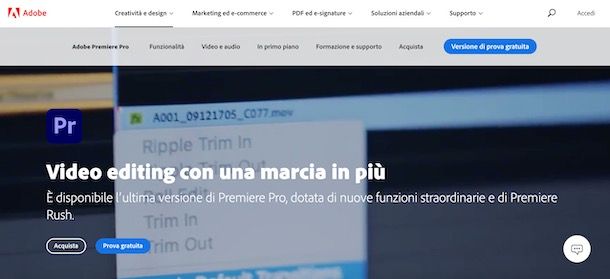 Come scaricare Adobe Premiere gratis su PC