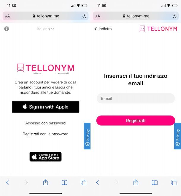 Come registrarsi su Tellonym da smartphone e tablet