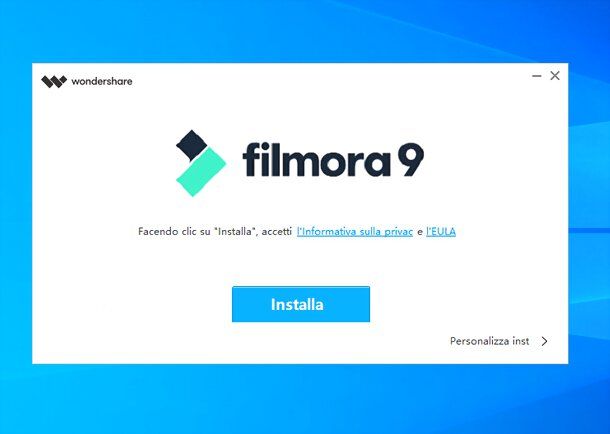 Installazione Wondershare Filmora su Windows