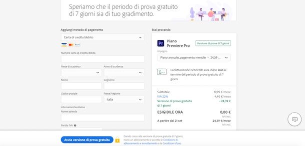 Attivare Adobe Premiere Pro