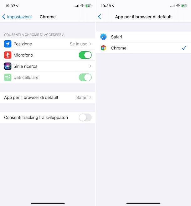 Impostazioni iOS 14