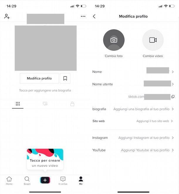 Mettere bio su TikTok