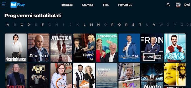 Contenuti Rai con sottotitoli