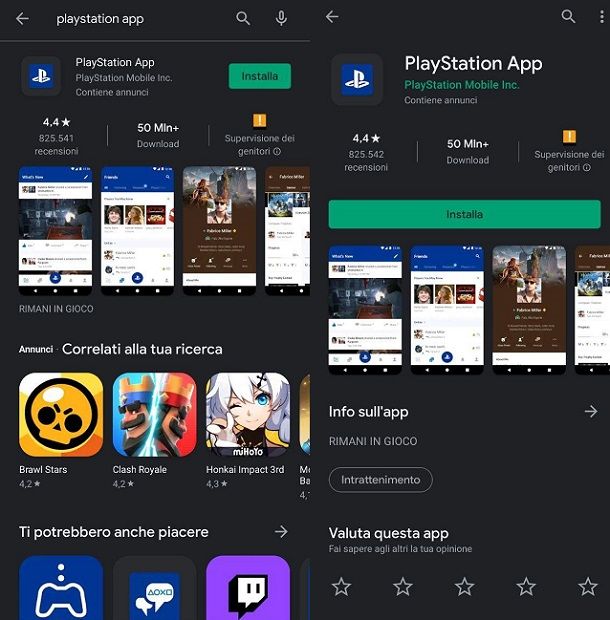 PlayStation App Play Store