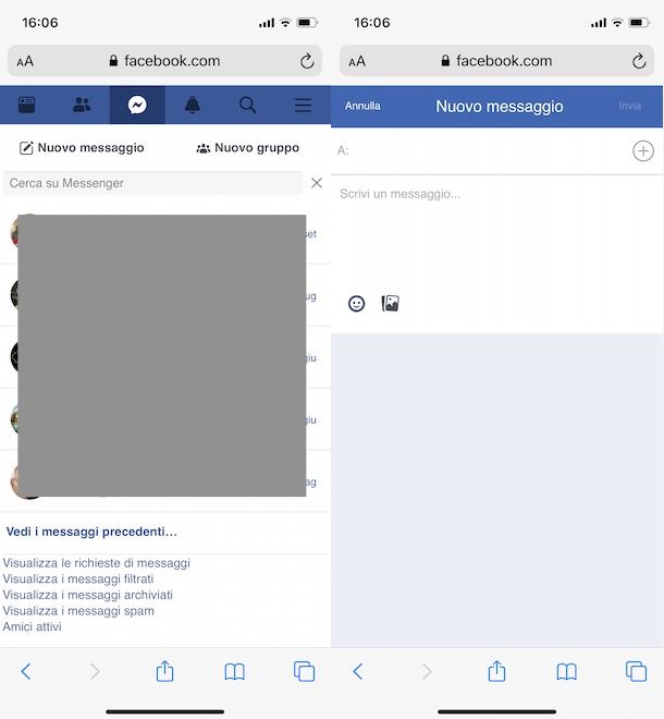 Come scrivere su Facebook senza Messenger