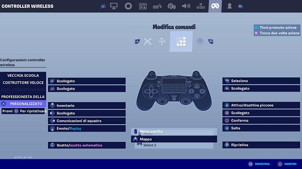 Personalizzare Fortnite PS4