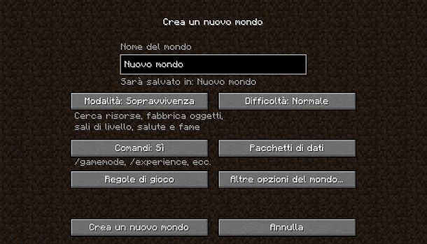 Abilitare trucchi su Minecraft Java Edition