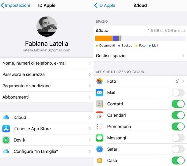 iCloud Contatti