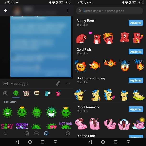 Come cercare sticker su Telegram