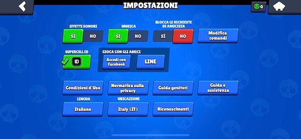 Eliminare Supercell ID da Brawl Stars