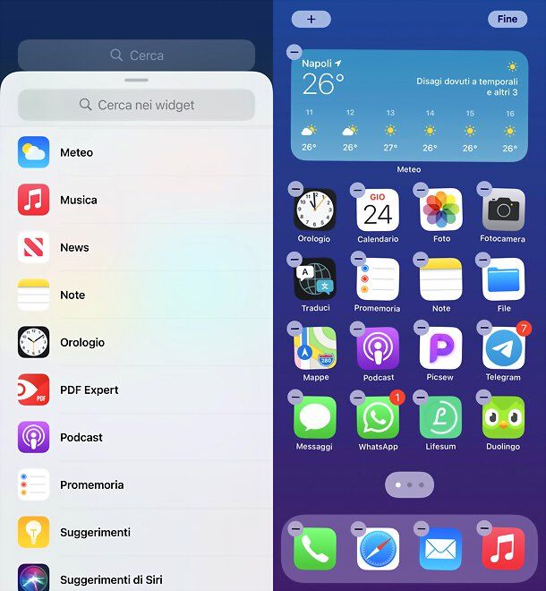Widget meteo iPhone