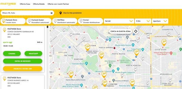 negozi fastweb