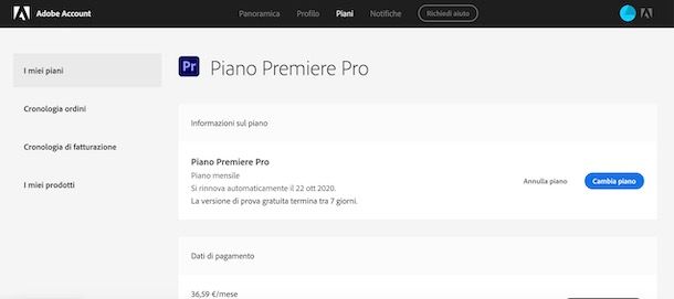 Annullare abbonamento Creative Cloud
