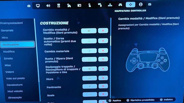Come cambiare i comandi di costruzione su Fortnite PS4
