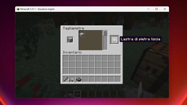 Lastra di pietra lascia Tagliapietre Minecraft