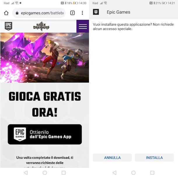 Installare Epic Games App