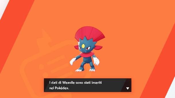 I dati di Weavile nel Pokedex