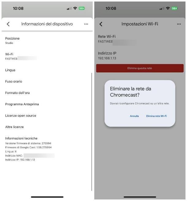 Come cambiare WiFi Chromecast di vecchia generazione