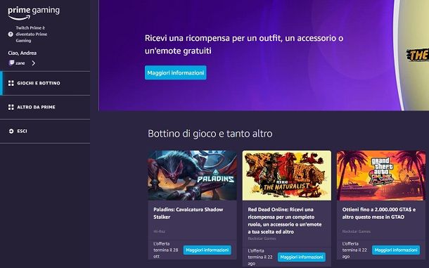 COME COLLEGARE TWITCH PRIME GAMING AI VARI GIOCHI E AVERE LE RICOMPENSE -  TUTORIAL 