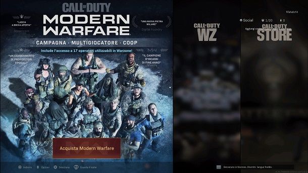 Installare Modern Warfare da Warzone PS4