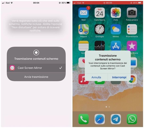 Come duplicare schermo iPhone con Chromecast