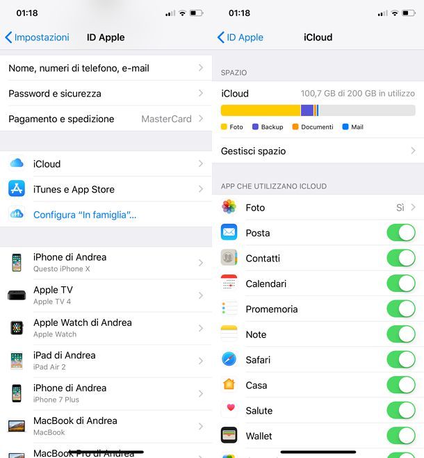 Impostazioni iOS