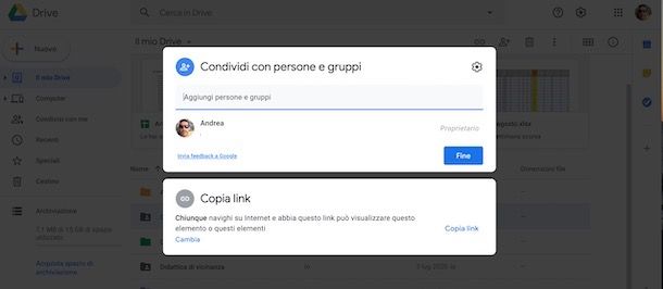 Come creare una cartella condivisa su Drive